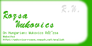 rozsa wukovics business card